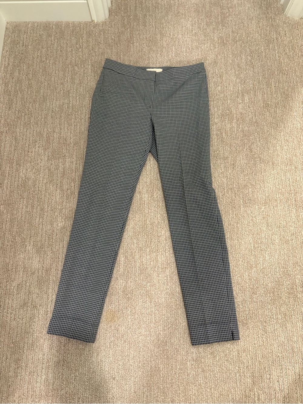 Etcetera Navy and Black Straight Leg Micro-Check Pants